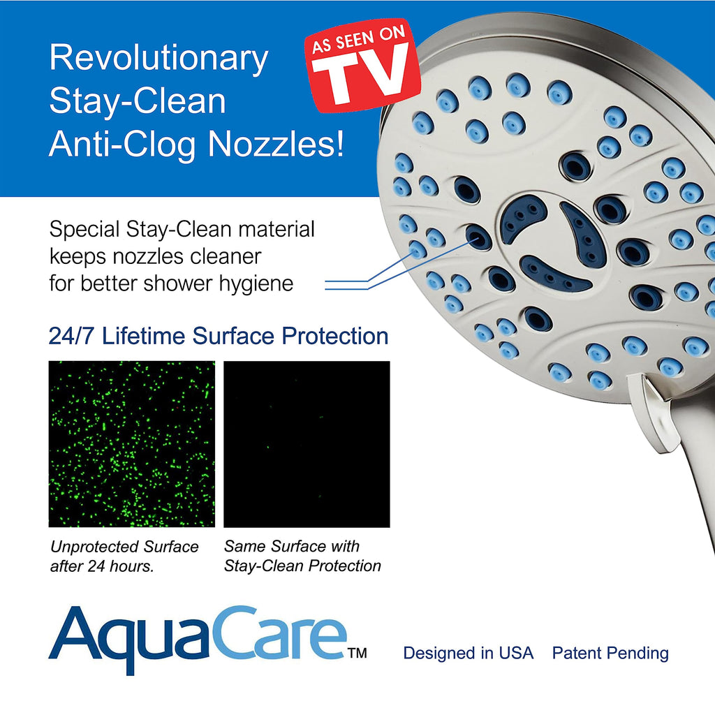 AquaCare 8-mode High Pressure Handheld Shower Head with 2-mode Power Wash