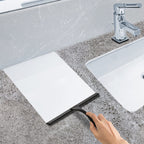 All-Purpose Stainless Steel Shower Squeegee for Shower Glass Door with 2 Adhesive Hooks, Bathroom Cleaner Tool Household Window Mirror Squeegee for Glass Doors, Cleaning Tile Wall, Car, 14 Inch Silver