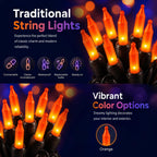 TW SHINE Orange Halloween Lights, 20FT 100 Count Incandescent Mini String Lights, Waterproof Halloween Decorations for Outdoor Indoor Patio Home Party Garden Yard Decor