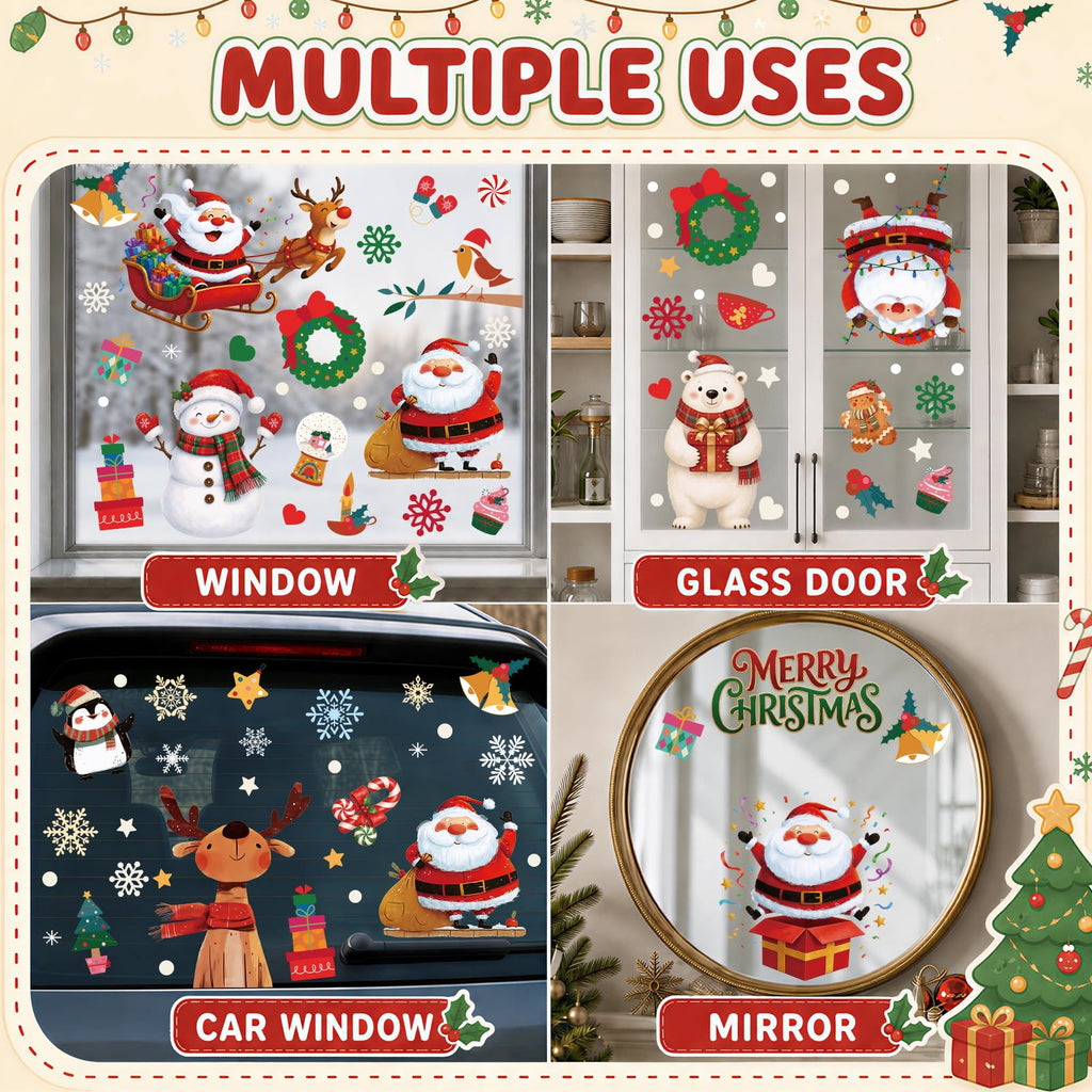 Holiday Window Clings for Home Decorations (Romantic)