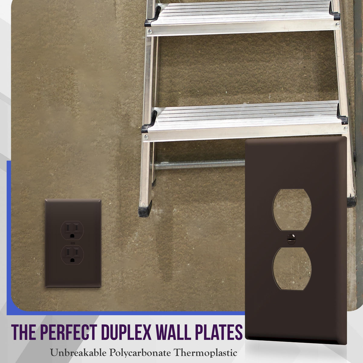 ENERLITES 10 Pack Outlet Covers Wall Plate for Duplex Receptacle, White
