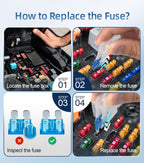 JOREST 300Pcs Car Fuse Assortment Kit, 160 Mini Blade Fuses Automotive + 90 Standard Auto Fuses + 50 Micro + Puller – Replacement for RV Camper Boat Truck (2Amp 3A 5A 7.5A 10A 15A 20A 25A 30A 35A 40A)