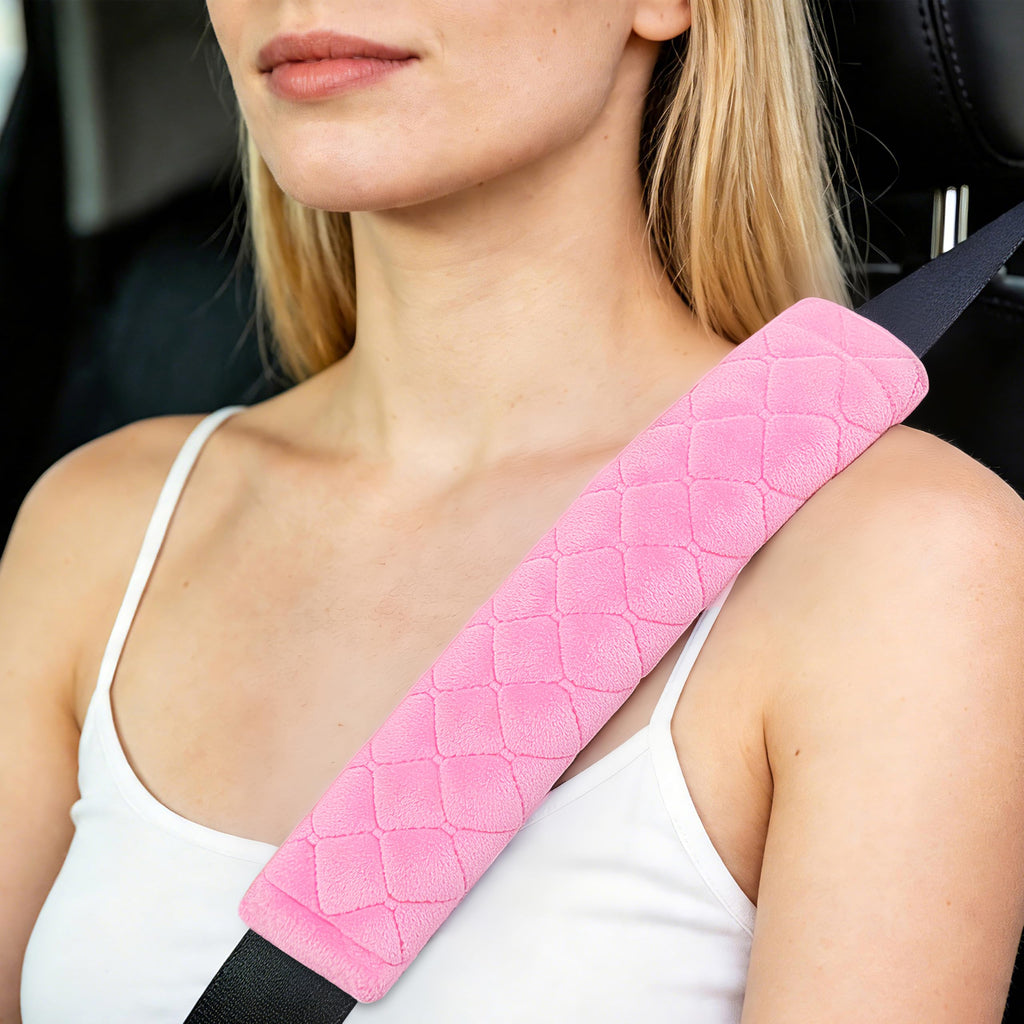 Amooca 2 Pack Seat Belt Covers Soft Shoulder Pad for Cars & Backpack