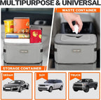HOTOR Car Trash Can, Leakproof Car Organizer, 2-Gallon, Brown