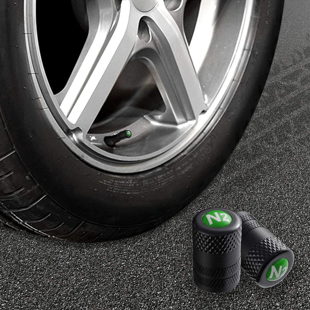 CKAuto Tire Valve Stem Caps, Aluminum Black, 4 pcs/Pack