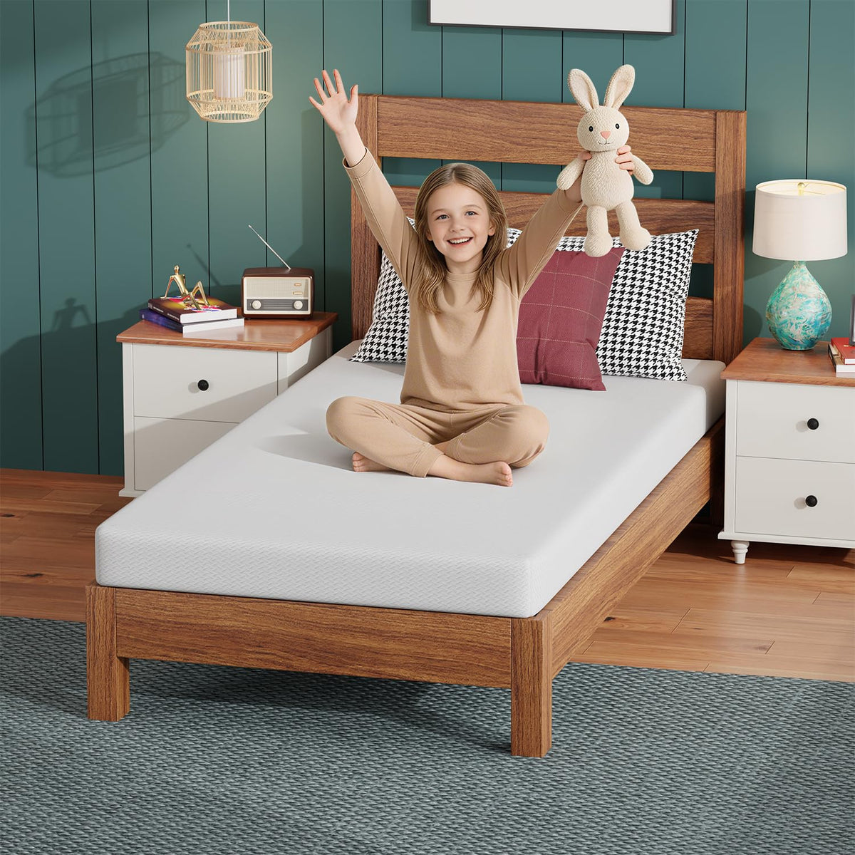 FDW | 5 Inch Twin Mattress | Medium Firm | Gel Memory Foam | White