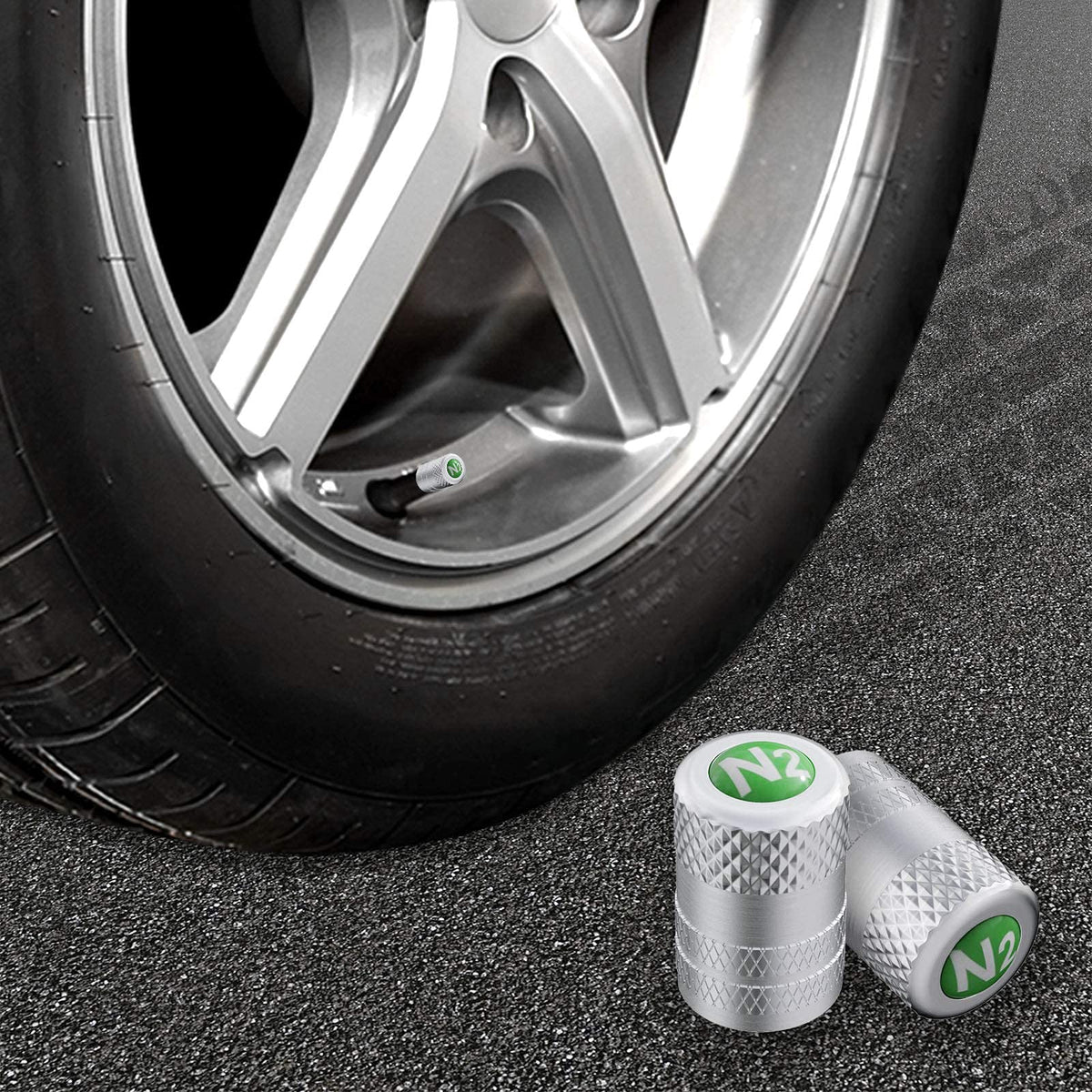CKAuto Tire Valve Stem Caps, Aluminum Black, 4 pcs/Pack