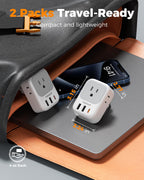 TESSAN European Travel Plug Adapter 2 Pack, Type C Plug