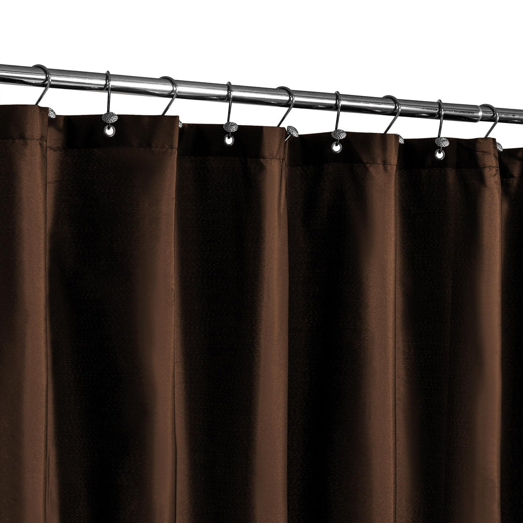 N&Y HOME Fabric Shower Curtain or Liner with Magnets, Coral