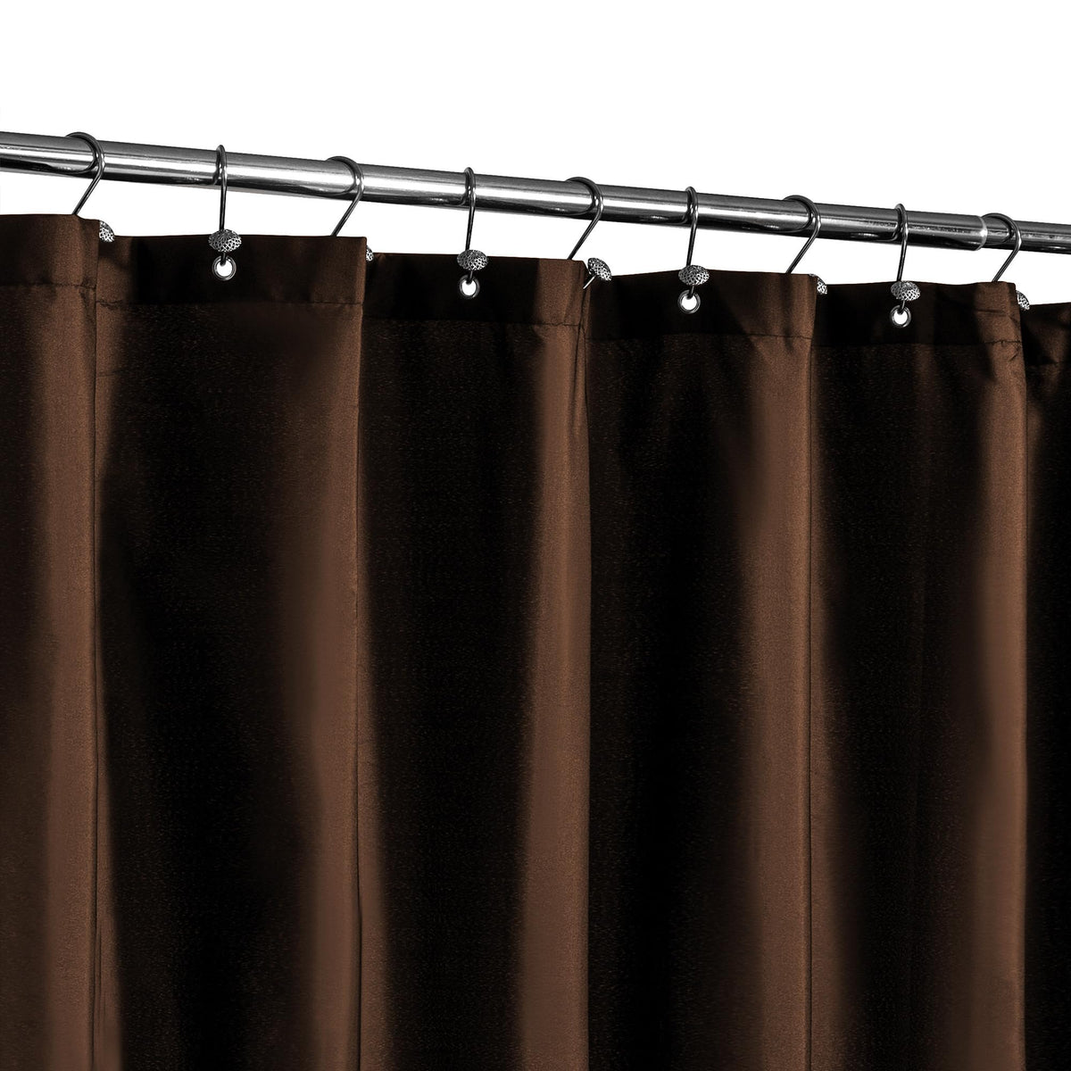 N&Y HOME Fabric Shower Curtain or Liner with Magnets, Coral