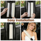 Amooca 2 Pack Seat Belt Covers Soft Shoulder Pad for Cars & Backpack