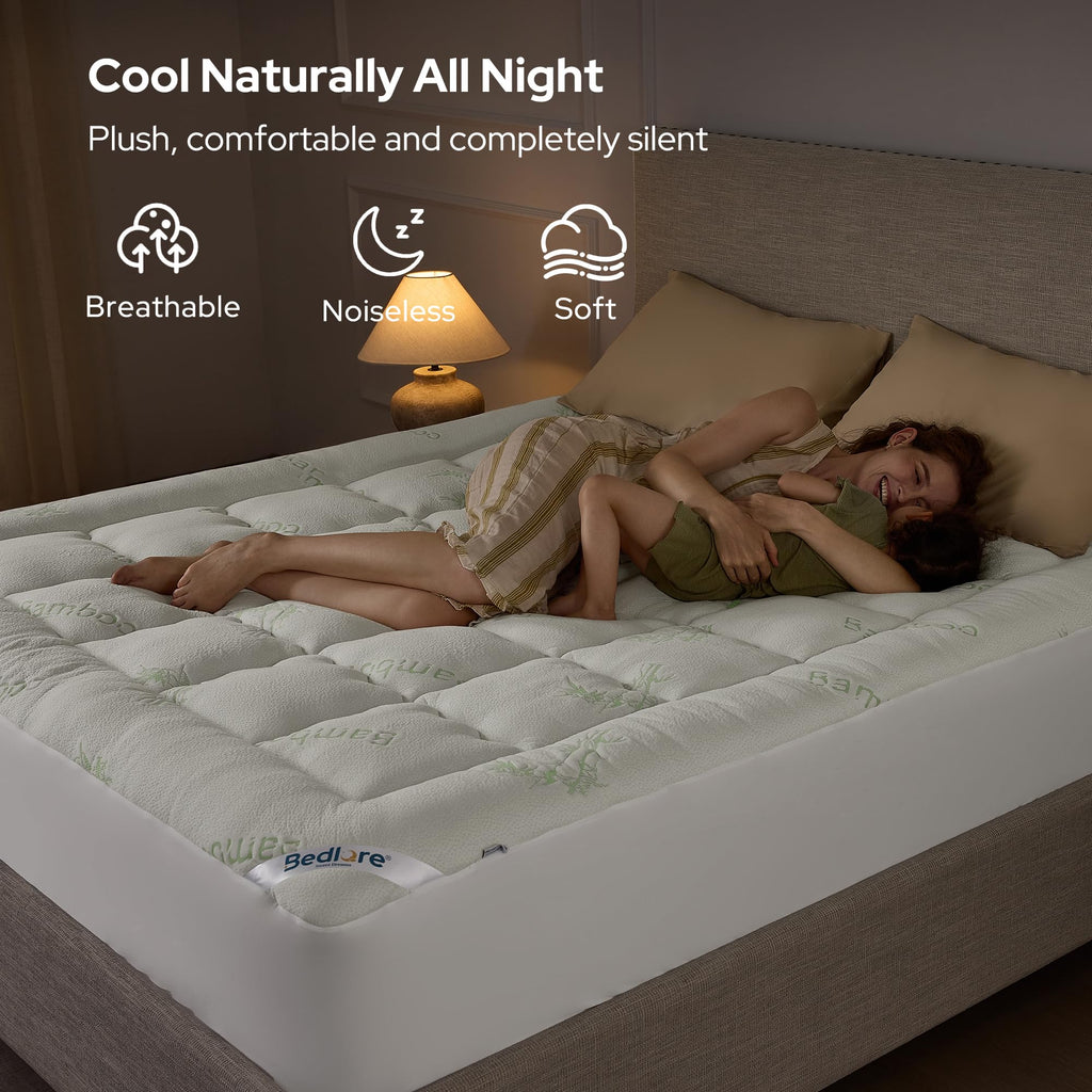 BEDLORE Twin Mattress Topper, Thick Soft Pillow Top Bed Topper