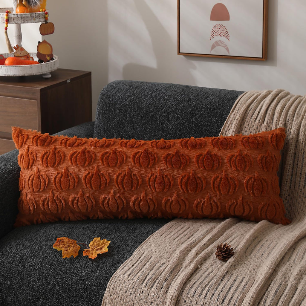 DFXSZ Fall Pillow Covers 18x18 2Pcs Beige Brown Pumpkin Fall Decorations