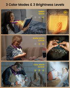 Glocusent Reading Light,Pink Neck Light,80-hr Rechargeable Book Light