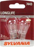 SYLVANIA 7443 Long Life Miniature Bulb, Daytime Running Light, 2 Bulbs