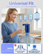 Water Jug Pump for 5 Gallon Bottle – Portable Electric USB-C Charging Dispenser, Dual Powerful Motors, Fast Flow, Fits 2-5 Gallon Jugs – Ideal for Home, Office, Camping, RV, Black