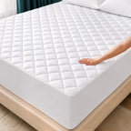 Twin Mattress Pad, Quilted Mattress Protector Topper fits 16" Deep Pocket