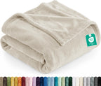 Utopia Bedding Ultra Soft Fleece Bed Blanket Queen Size Grey (90x90 Inches)