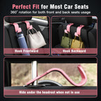 4-Pack Car Headrest Hooks Holds 55lbs Seat Storage Organizer for Bags