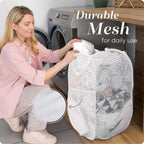 Handy Laundry Collapsible Mesh Pop-Up Hamper with Side Pocket