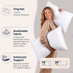 Utopia Bedding Gusset Bed Pillow, Hotel Pillows Queen Size Set of 2, White
