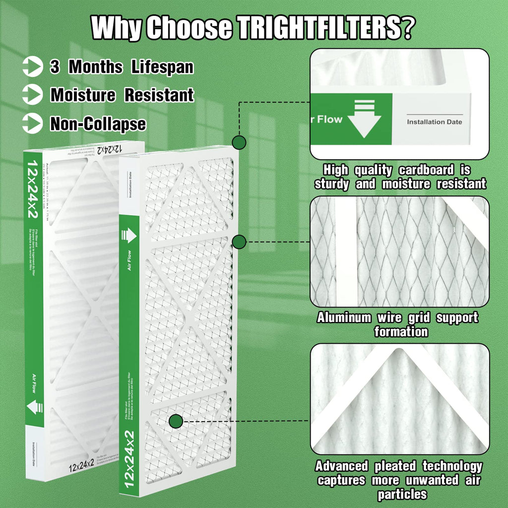 TRIGHTFILTERS 14x20x1 Air Filter 4 Pack, MERV 8 Filter Replacement