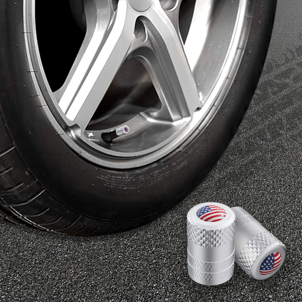 CKAuto Tire Valve Stem Caps, Aluminum Black, 4 pcs/Pack