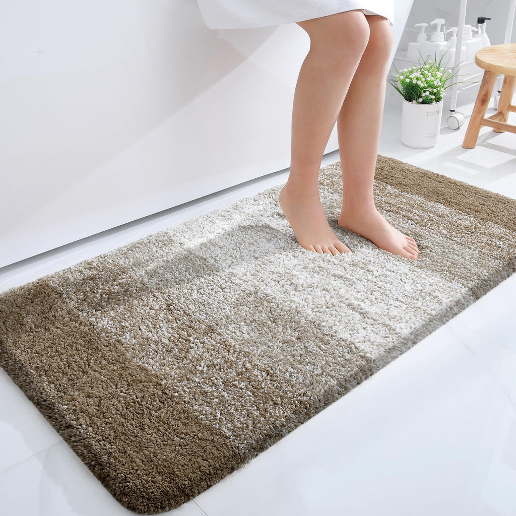 OLANLY Small Bathroom Rugs 24x16, Extra Soft Absorbent Microfiber Bath Rugs