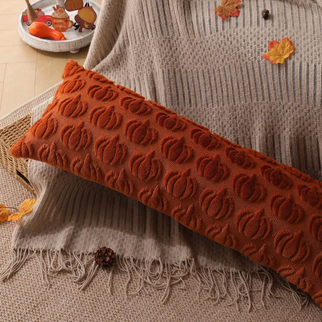 DFXSZ Fall Pillow Covers 18x18 2Pcs Beige Brown Pumpkin Fall Decorations