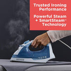BLACK+DECKER Easy Steam Compact Iron for Clothes, Automatic Shutoff, Nonstick Plate, Light Weight, 1200 Watts