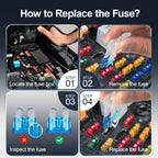 JOREST 300Pcs Car Fuse Assortment Kit, 160 Mini Blade Fuses Automotive + 90 Standard Auto Fuses + 50 Micro + Puller – Replacement for RV Camper Boat Truck (2Amp 3A 5A 7.5A 10A 15A 20A 25A 30A 35A 40A)
