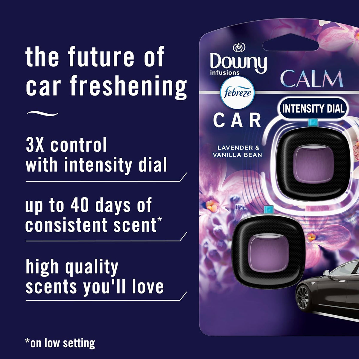 Febreze Car Vent Clip, Downy Calm Scent, 2 Count, 0.13 oz Total