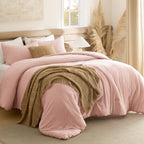 Bedsure King Comforter Set Prewashed Soft Bedding Set 3Pcs Beige 104"x90"