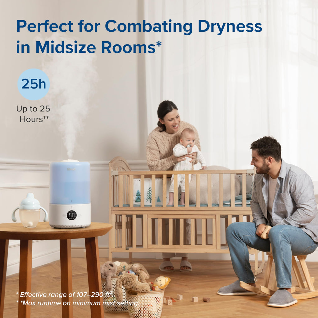 Levoit Top Fill Humidifiers for Bedroom, 2.5L Tank for Large Room, 25dB