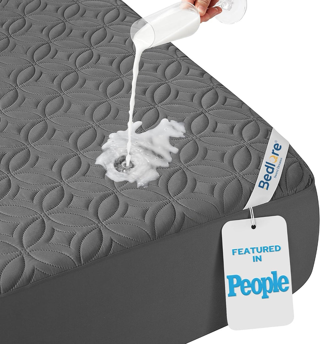 BEDLORE Waterproof Mattress Protector, Queen Size Mattress Pad Noiseless