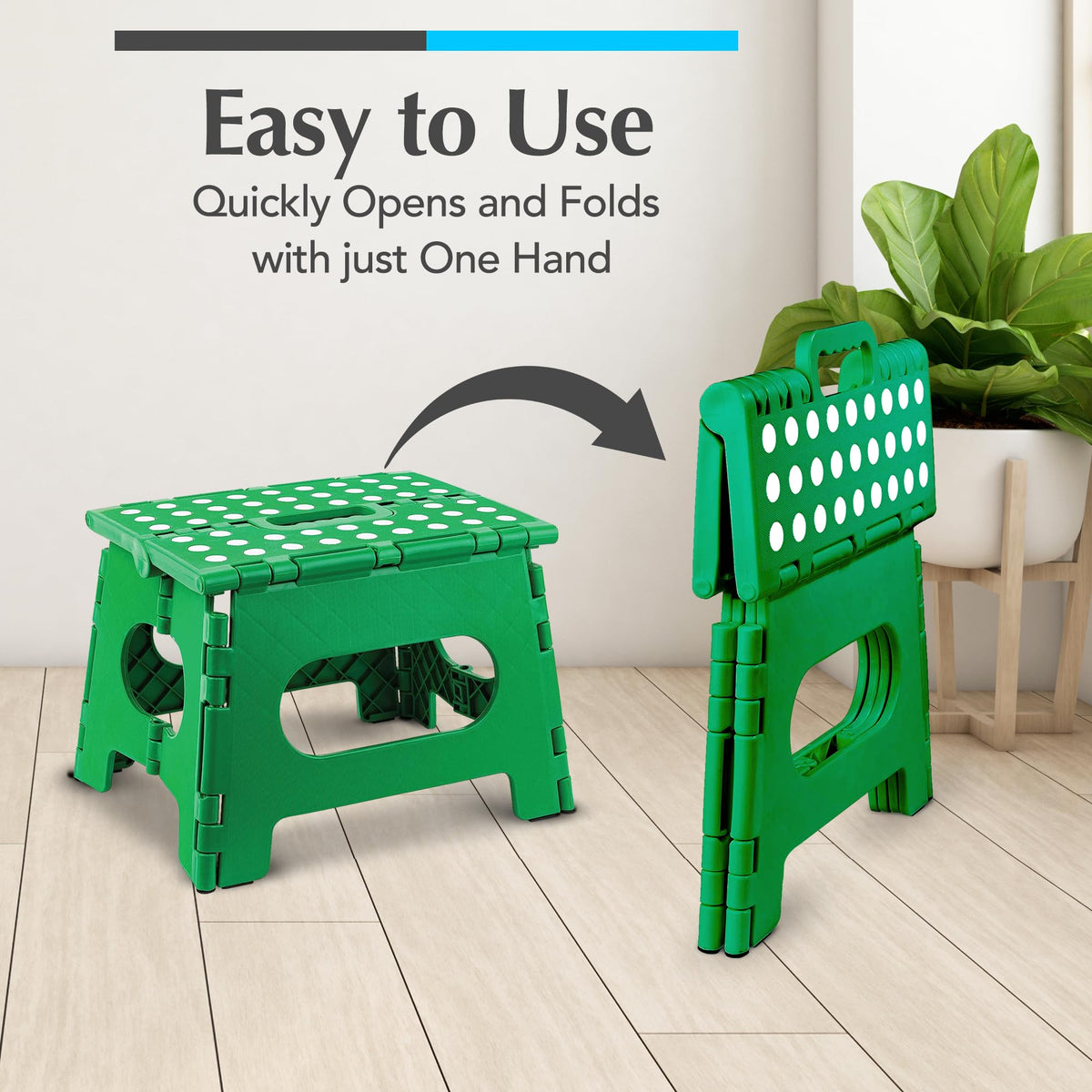 Handy Laundry Folding Step Stool 9 Inch, Pink, Non-Slip Holds 300 lbs