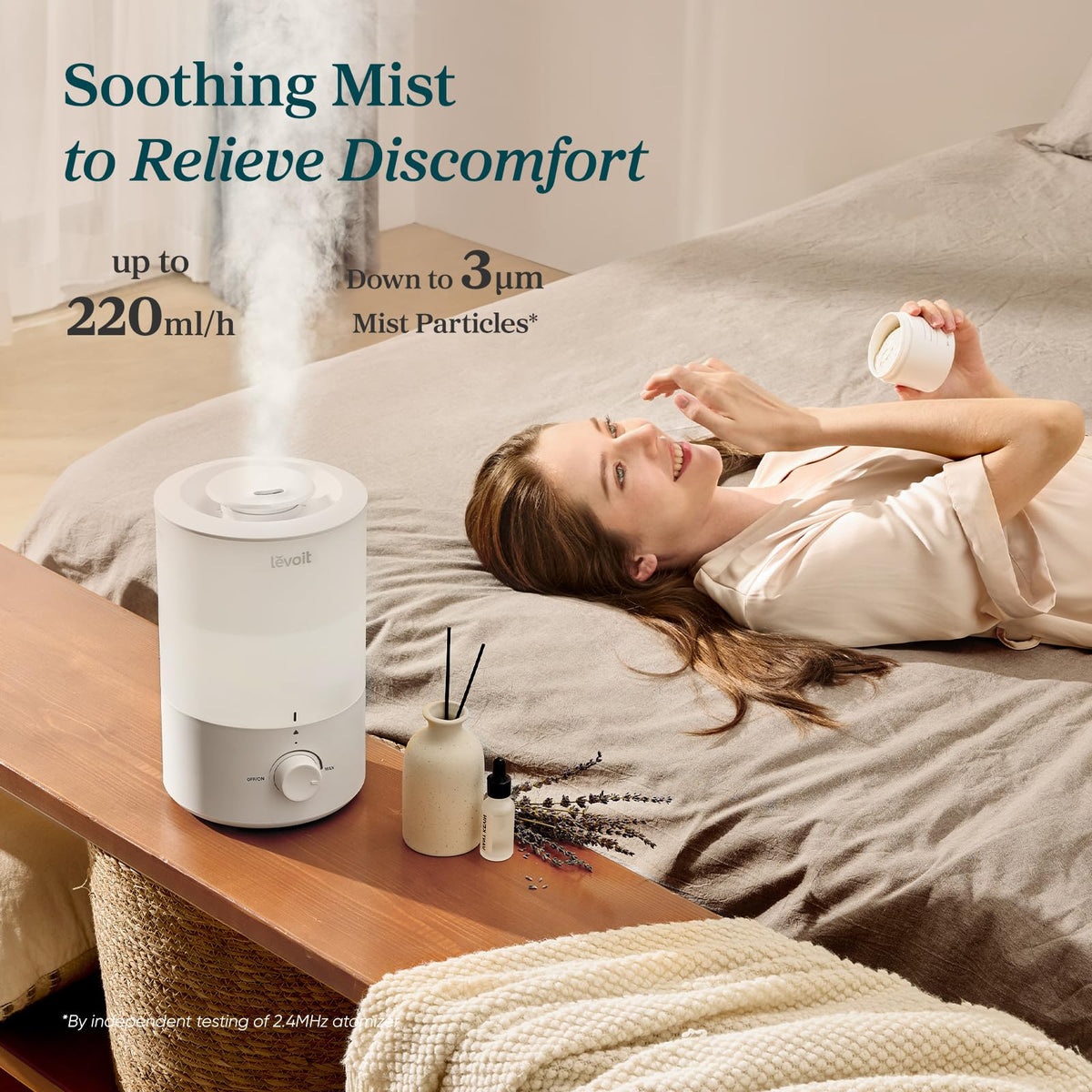 Levoit Top Fill Humidifiers for Bedroom, 2.5L Tank for Large Room, 25dB