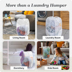 Handy Laundry Collapsible Mesh Pop-Up Hamper with Side Pocket