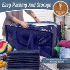 6 Pack Extra Heavy Duty Large Moving Bags with Strong Zipper, Dark Blue