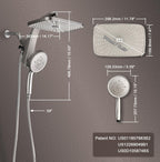 Rain Shower Head with Handheld Showerhead, Chrome 1.8GPM 460311