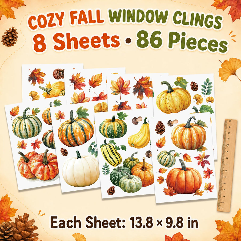 Christmas Window Clings for Glass Windows, Stickers for Window Decorations