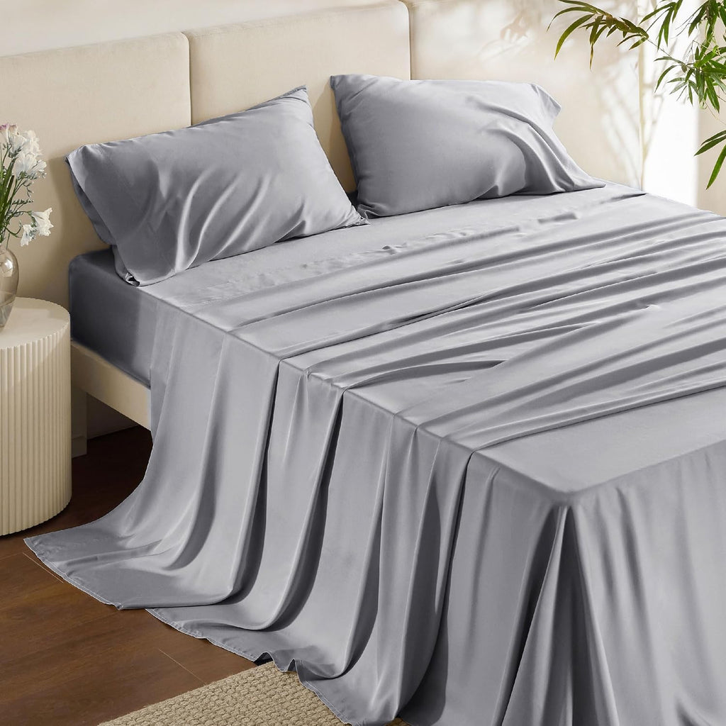 Bedsure PureWoven 100% Rayon Derived from Bamboo, Queen Sheets, 4 Pieces