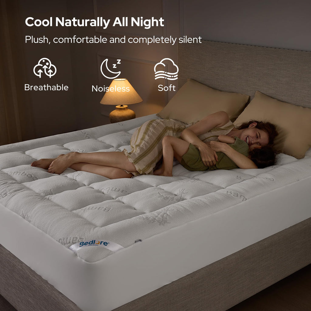 BEDLORE Twin Mattress Topper, Thick Soft Pillow Top Bed Topper