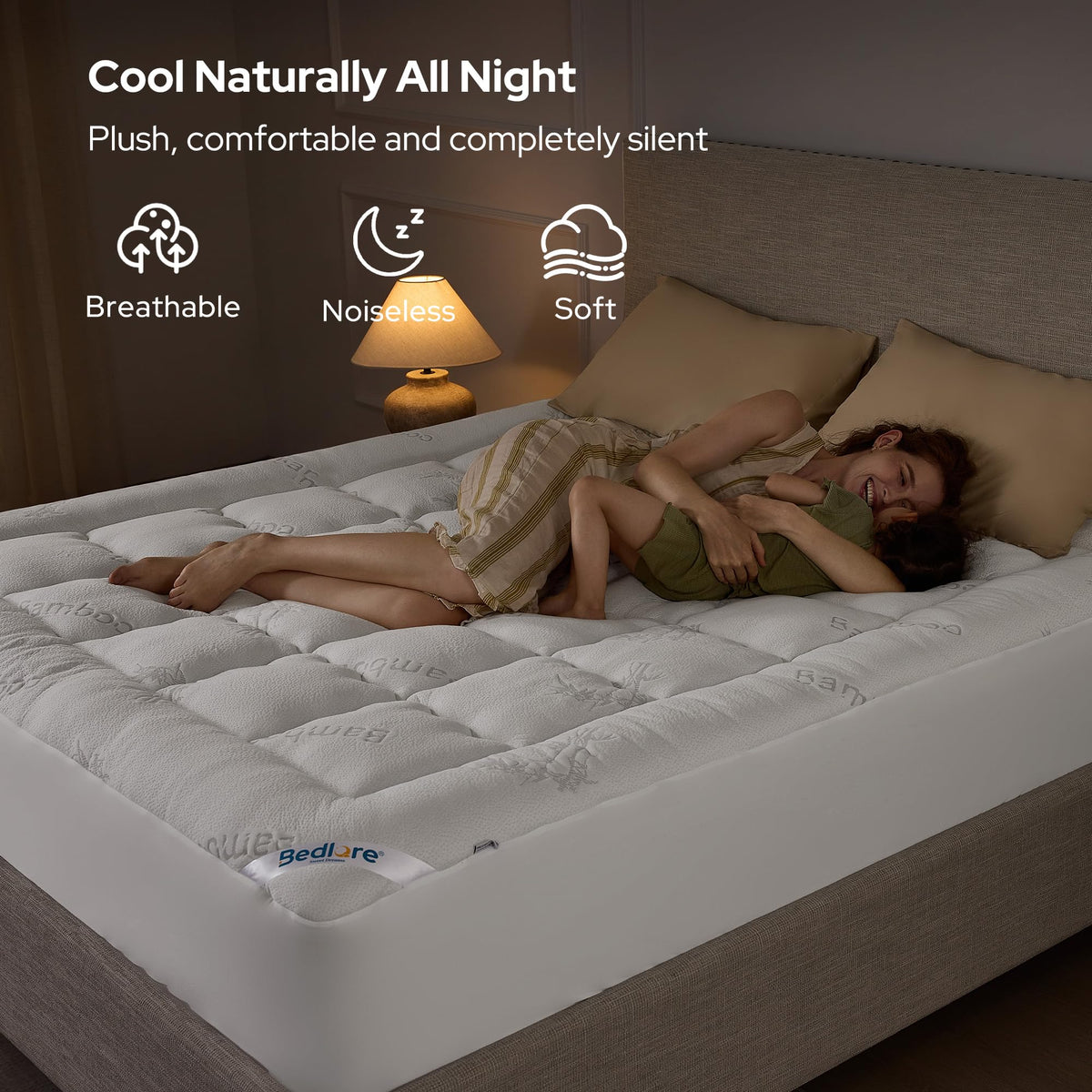 BEDLORE Twin Mattress Topper, Thick Soft Pillow Top Bed Topper