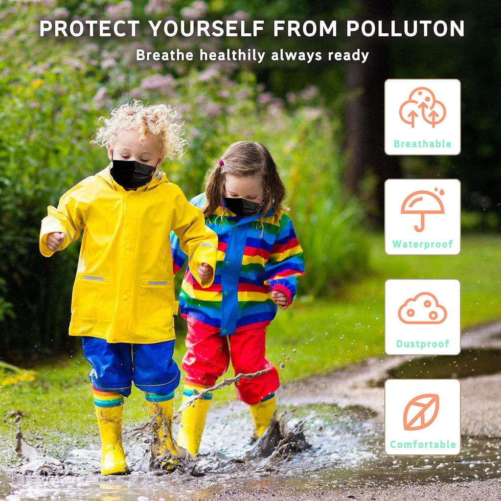 akgk KN95 Face Mask 50 PCS, Breathable Protection Masks, 5-Ply KN95 Black Masks, Cup Dust Safety Masks