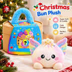 Plush Stuffed Dumpling Squishies, 3.94" Big Rainbow Squishes with Steamer
