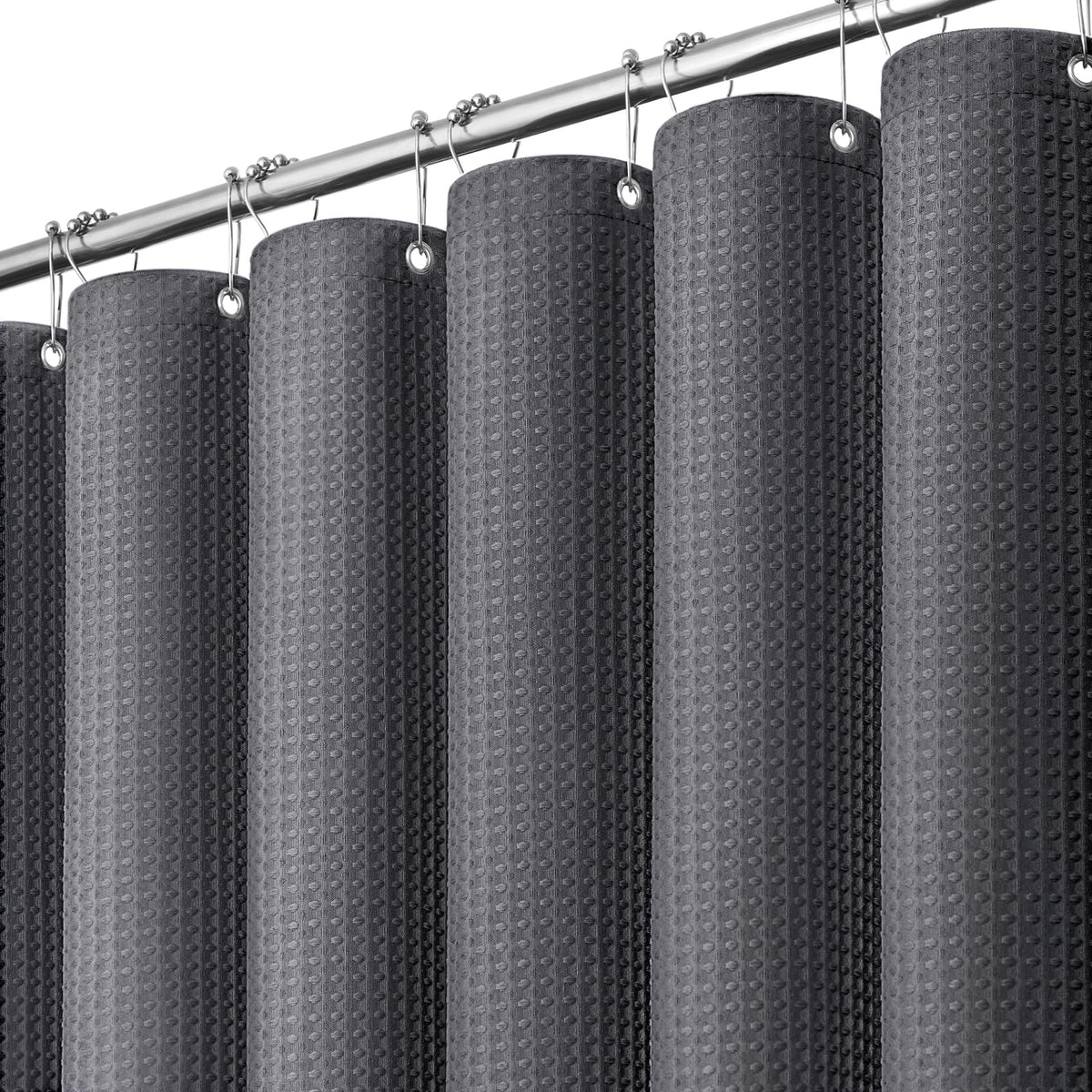 Dynamene Extra Long Waffle Shower Curtain 256 GSM 72"x90" Moonlight Blue
