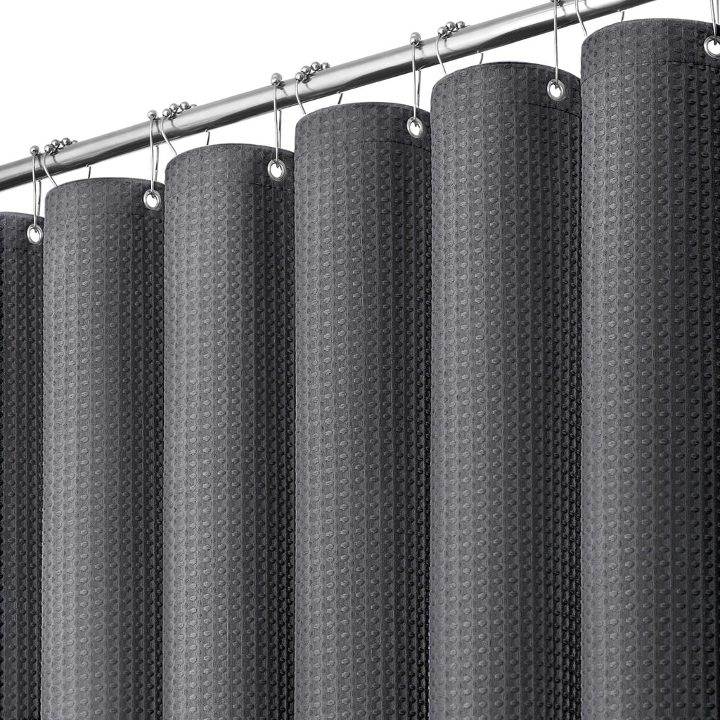 Dynamene Extra Long Waffle Shower Curtain 256 GSM 72"x90" Moonlight Blue