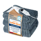 Bedsure Cloud Bubble Grey Heated Blanket Throw, Soft Cozy Electric Blanket