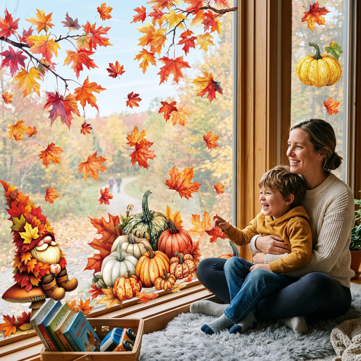 Holiday Window Clings for Home Decorations (Romantic)